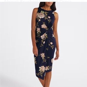 Nine Britton Asymmetrical Navy Floral Dress
